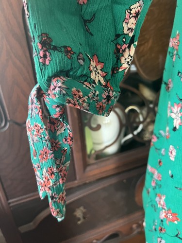 Anthropologie Fig & Flower floral print mini button up dress Boho Festival Small - Picture 5 of 6