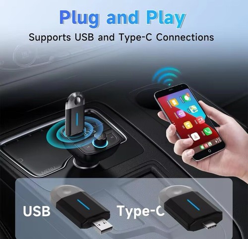 Adattatore Carplay Wireless Dongle Android Auto per Auto Universale USB Type-C - Foto 5 di 6