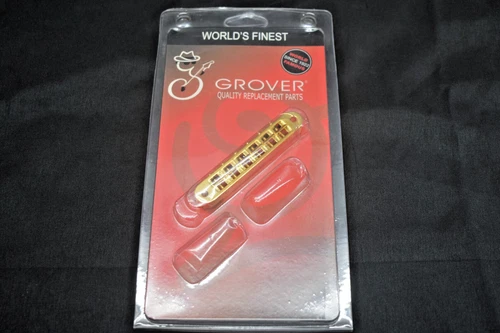 520G Grover Gold Tune-o-matic Guitar Bridge - Un Notched - No Posts/Screws
