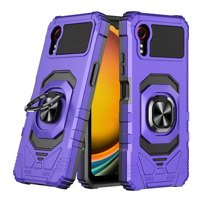 SPM168 For Samsung Galaxy Xcover 7 Case Shockproof Ring Stand Phone Tempered Glass