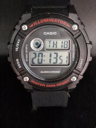 Casio Illuminator W216H-1AV WR50M 24 Stunden Alarm Chronograph Herren Digitaluhr - Bild 10 von 19