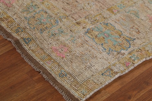 Authentic Hand-Knotted Oushak Indian 16 ft Long Runner Rug Carpet 4'x16' - Picture 7 of 18