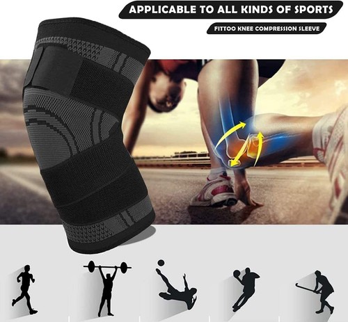 Knee Support Compression Sleeve Brace for Patella Arthritis & Gym Sports - Picture 10 of 17