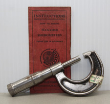 JT Slocomb Co 0-1 Inch Outside Micrometer Machinist Tool Providence w/ Instructi