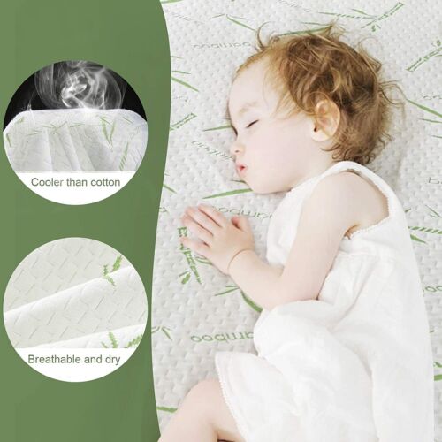 Bed Bamboo Mattress Protector Matress Waterproof Cover Single King Queen Double - Picture 8 of 19