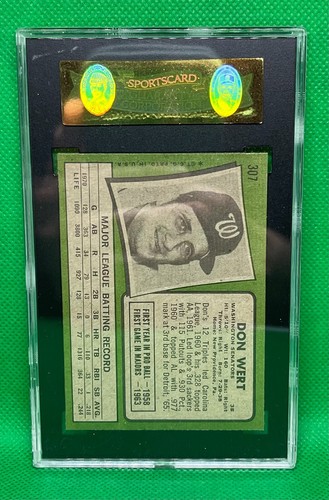 1971 TOPPS DON WERT #307 SGC 88 NM/MT 8 SENATORS - Picture 2 of 2