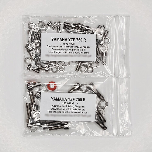 YAMAHA YZF 750 R 1993-1998 Carburetor stainless allen screw kit #1 YZF750 - Picture 1 of 1