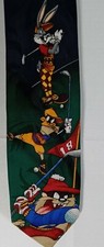 Looney Tunes Mania Vintage 1996 Golf Theme Neck Tie Taz Bugs Daffy