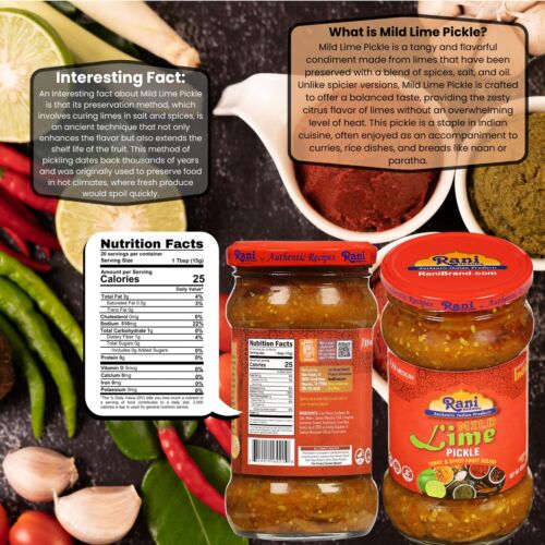 Rani Lime Pickle Mild (Achar, Spicy Indian Relish) 10.5oz (300g) - Bild 3 von 6
