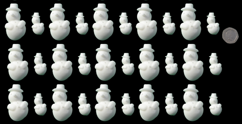 30 x Edible 3D Christmas Snowmen icing cake cupcake topper decoration - Picture 2 of 15