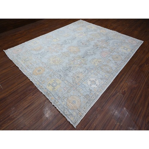 8'3"x10' Silver Chalice Gray Vegetable Dyes Angora Oushak Oriental Rug G88649 - Picture 4 of 12