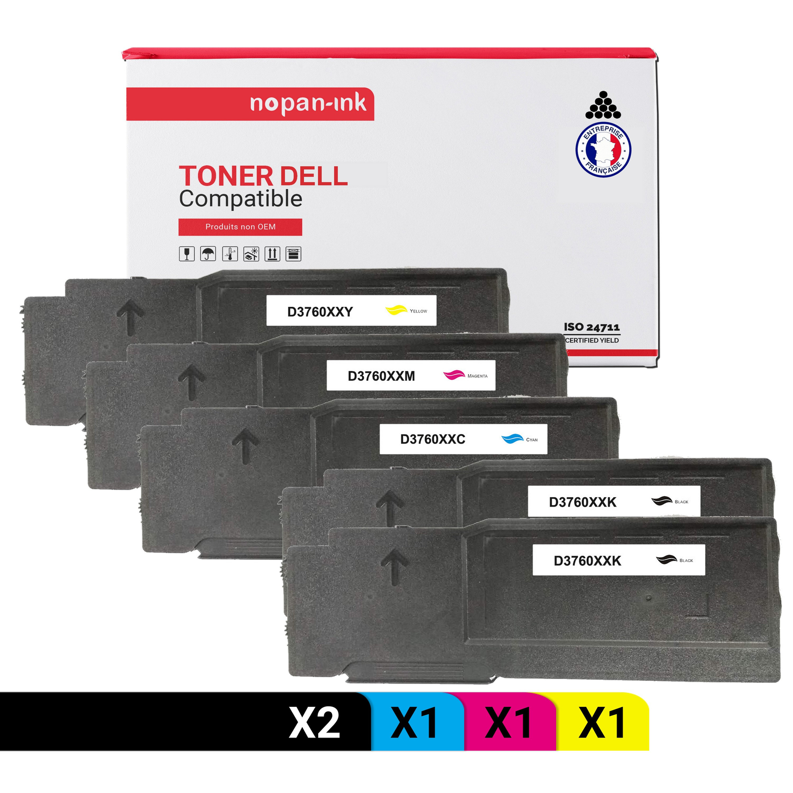 Toner 593-11119 Nopan-Ink pour impression de rapports professionnels et graphiques