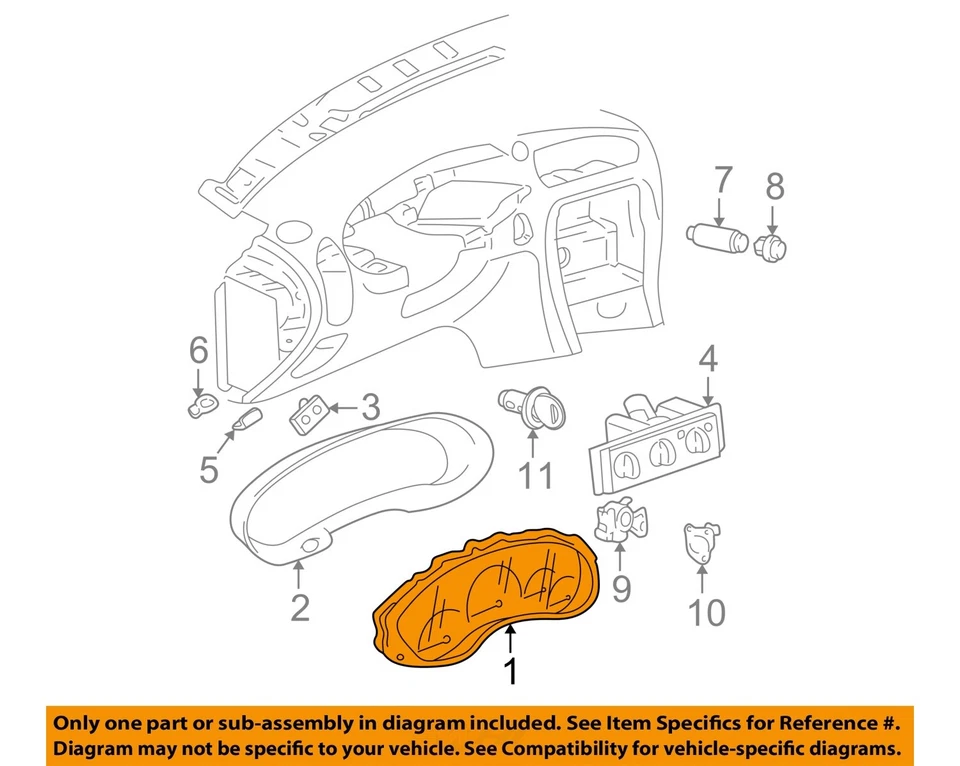 Medidor de velocímetro usado se adapta a: Oldsmobile Alero 2001 EE. UU. AT Cluster Grado A Foto 2 de 4