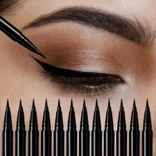 12 pieces of eyeliner liquid pen set extremely thin waterproof eyeliner pen
