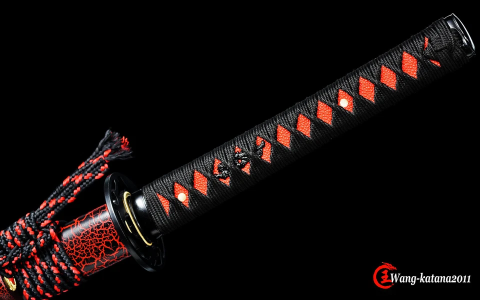 Unique Red & Blue Sharp Japanese Samurai Katana Sword Damascus 1095 Folded Steel - Image 4 of 4