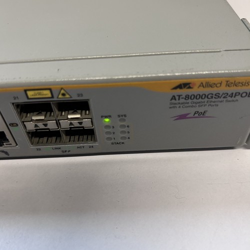 Allied Telesis AT-8000GS/24PoE 24-Port Gig Ethernet Switch Untested Spare/Repair - Picture 3 of 14