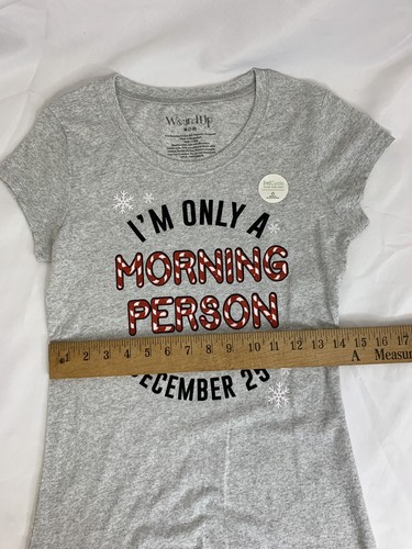 Camiseta para mujer junior talla M I'm Only A Morning Person 25 de diciembre Navidad - Imagen 9 de 12
