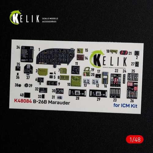 Calcomanías 3D interiores de avión Martin B-26B Marauder para kit ICM escala 1:48 K48084 - Imagen 3 de 10