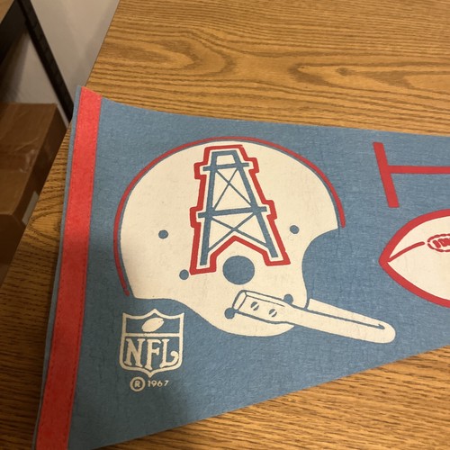 Rare Vintage Original 1967 Houston Oilers NFL AFL Football Flag Pennant 1 Bar - Picture 19 of 24