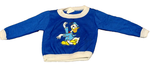 1960s Donald Duck Vintage Sweatshirt TODDLER Rare SHIRTEES 12 month Long Sleeve