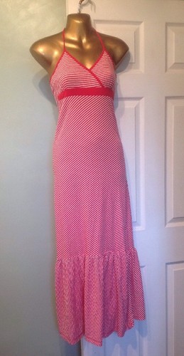 Maxi Vestido Largo a Rayas Rojo y Blanco Ex George Asda Talla 10 Nuevo - Imagen 1 de 9