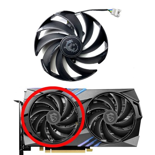 Cooling Fan PLD10020B12H Replacement for MSI RTX4060 4060ti GAMING Graphics Card - Photo 14/16