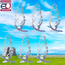 6PCS Reflective Bird Deterrent Scarer Repellent Spiral Keep Away Hanging Garden