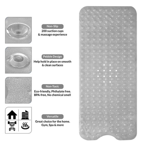 Non Slip Bathtub Mats Suction Cups Washable Bathroom Inside Shower Mat Anti Mold - Picture 53 of 57