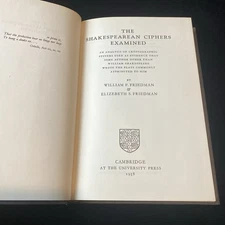 The Shakespearean Ciphers Examined- William and Elizabeth Friedman 1958