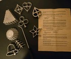 10 PC Rosette Maker & Shell Maker Set  Bell Star Heart Diamond Spade Handle More