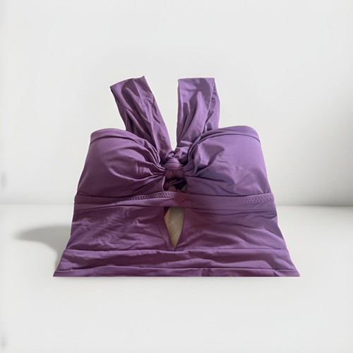 BECCA Swim by Rebecca Virtue Bandeau Cutout One Piece Swimsuit Women Medium Fig - Picture 6 of 7