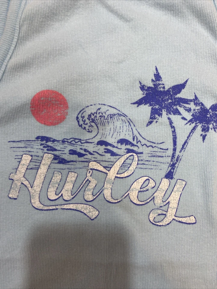 Camiseta sin mangas acanalada Hurley para mujer logotipo Aqua talla XL Foto 4 de 4