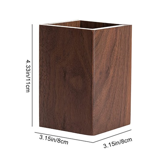 Black Walnut Wooden Pencil Box, Multiple-Use Desk Writing Stationary Organize... - Picture 6 of 8