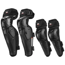 Motorcycle Knee-and-Shin Guards Elbow Pads for Men 4Pcs Powersports Protective
