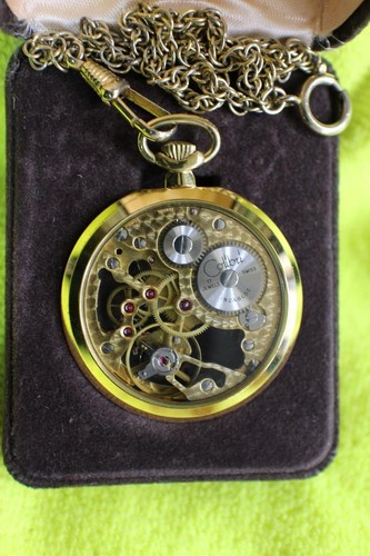 Reloj Bolsillo Suizo Vintage Colibrí Esqueletizado 17 Joyas - Imagen 2 de 8