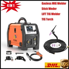 HITBOX Flux MIG MMA Lift Tig Weder 4in1 110V/220V Machine with 4m/13ft TIG Torch