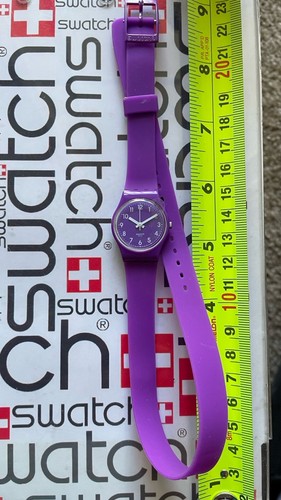 Swatch Sweet Purple LV115 Standard Ladies 25mm Silicone Double Wrap - Picture 4 of 4