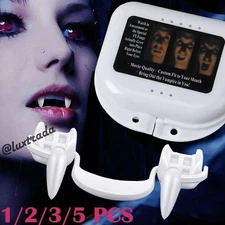 1/2/5 Halloween Retractable Teeth Fangs for Scary Party Cosplay Vampire Costume