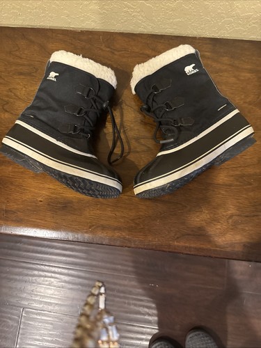 SOREL Women's Sz 5 Winter Carnival Snow Boots Black Stone Waterproof - Picture 10 of 13