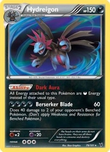 Pokémon TCG - Hydreigon - 79/101 - Holo - Rare - Noble Victories [Near Mint]