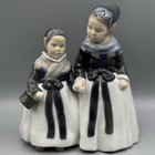 Vtg Royal Copenhagen Amager Girls Shopping Porcelain Figurine#1316 Denmark 7”Tal