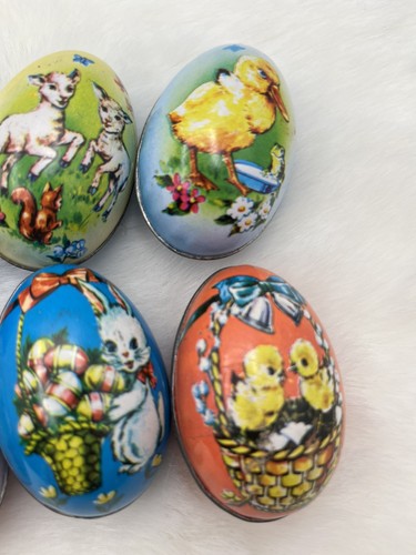 Litho Easter Egg Candy Tins Hong Kong Murray Allen Company Lot Of 10 Bunnies - Bild 6 von 12