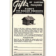 Paine's Fir Balsam Products Lewiston ME 1952 Yankee Magazine Ad SAG5-M3