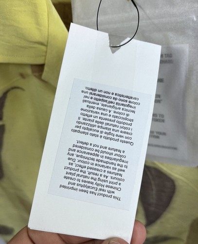 MCQ Alexander Mcqueen- Yellow Leaf Print Silk Shirt Size: L - Picture 8 of 18