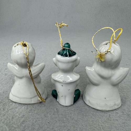 Lot 3 Vintage Rare Japan Angels & Elf Bell Ornaments Set Christmas 1940s Or 50s - Picture 4 of 11