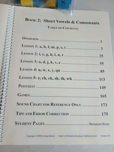 Barton Reading and Spelling System Level 2 Consonants & Short Vowels 26 Tiles - Picture 16 of 24