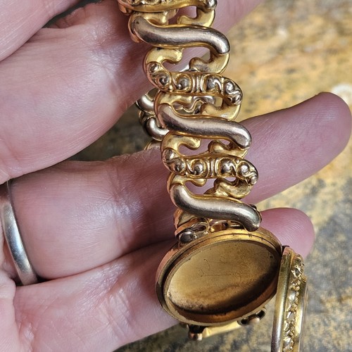 ANTICO D. F. BRIGGS Carmen Gold Filled SWEETHEART Medaglione Espansione Bracciale - Foto 8 di 23