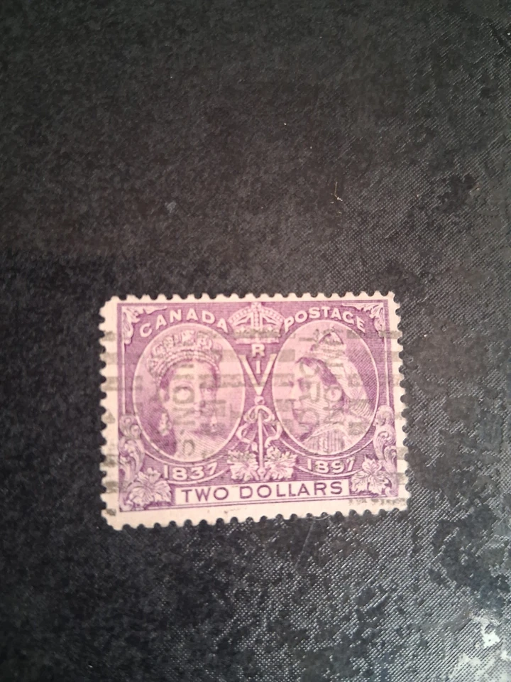 CANADA 1897 $2 Jubilee Fine cv £450 SG 137 Sc 62 roller cancel perfect centering - Image 3 of 4