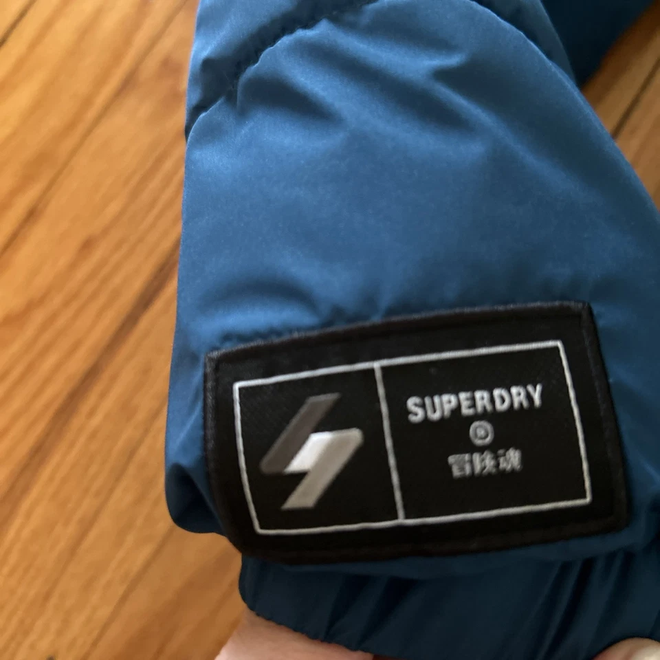Superdry Chaqueta acolchada deportiva con capucha en azul S para hombre Foto 4 de 4