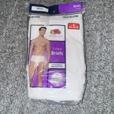 Fruit of the Loom Men  s 3 Pack White Briefs Size M 32  34 Cotton Underwear New 
